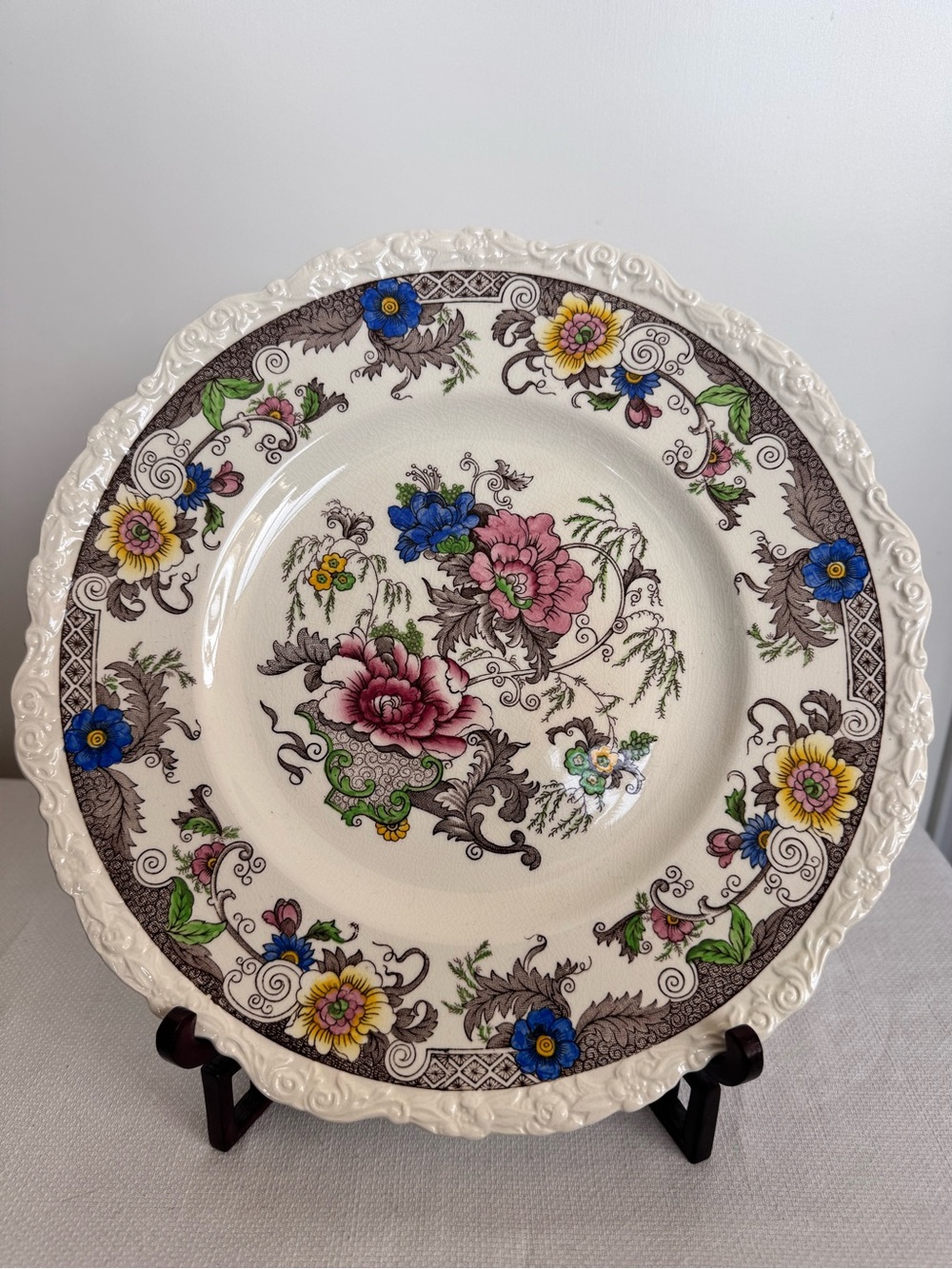 Antique Royal Cauldon ENGLAND Bentick Hand Painted Platter 11" - Discontinued